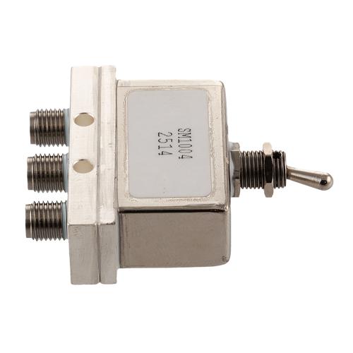 Manual SPDT Toggle Switch from DC to 40 GHz, 2.92mm Female, and Rated to 20 Watts FMSM1004