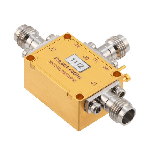 Reflective SPDT Ultra-Wideband PIN Diode Switch Operating 1 MHz to 60 GHz, Up to 15 dBm, 400 nsec and 1.85mm FMSW1112