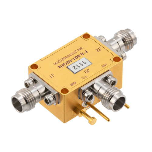 Reflective SPDT Ultra-Wideband PIN Diode Switch Operating 1 MHz to 60 GHz, Up to 15 dBm, 400 nsec and 1.85mm FMSW1112