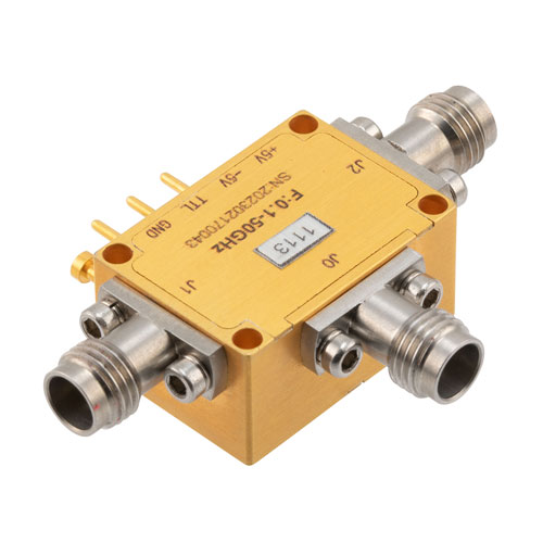 Absorptive SPDT Ultra-Wideband SPDT PIN Diode Switch Operating 100 MHz to 50 GHz, Up to 23 dBm, 50 nsec and 2.4mm FMSW1113