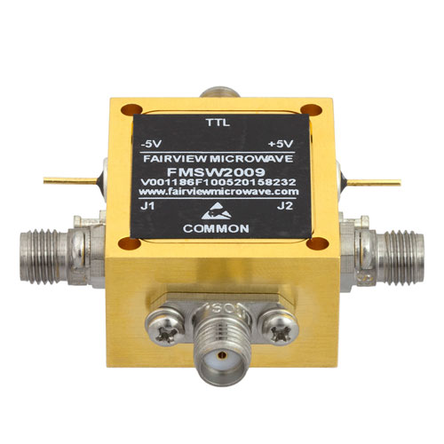 High Power SMA PIN Diode Switch SPDT From 70 MHz to 26.5 GHz Rated at +27 dBm FMSW2009