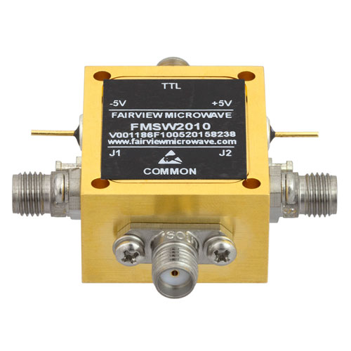 High Power SMA PIN Diode Switch SPDT From 70 MHz to 26.5 GHz Rated at +27 dBm FMSW2010