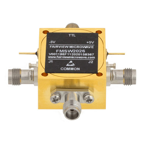 High Power 1.85mm SPDT PIN Diode Switch Absorptive From 100 MHz to 67 GHz Rated at +27 dBm FMSW2026