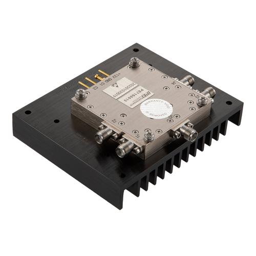 SMA Reflective SP4T PIN Diode Switch From 10 MHz to 18 GHz Rated at 10 Watt (+40 dBm) with Heatsink FMSW5013