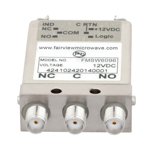 SPDT Failsafe DC to 26.5 GHz Electro-Mechanical Relay Switch, TTL, Diodes, Indicators, 20W, 12V, SMA FMSW6096