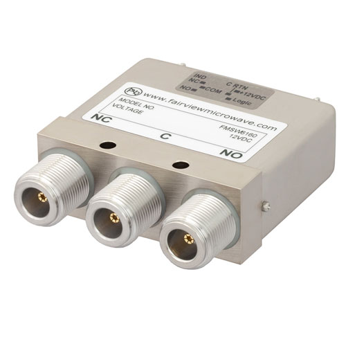 SPDT Failsafe DC to 12.4 GHz Electro-Mechanical Relay Switch, Indicators, TTL, Diodes, 160W, 12V, N FMSW6160