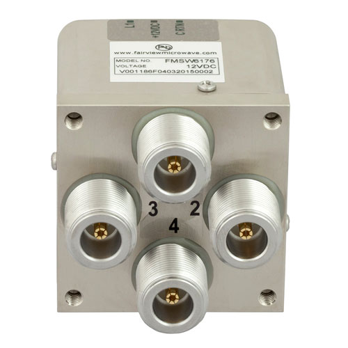Transfer Failsafe DC to 12.4 GHz Electro-Mechanical Relay Switch, Indicators, TTL, Diodes, 160W, 12V, N FMSW6176