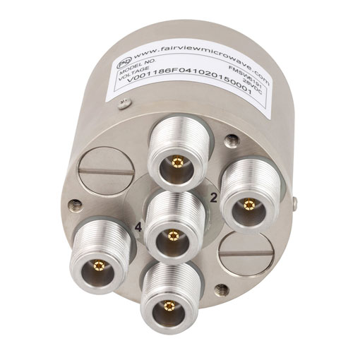SP4T NO DC to 10 GHz Electro-Mechanical Relay Switch, 160W, 28V, N FMSW6191