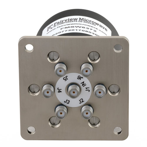 SP6T Latching DC to 18 GHz Electro-Mechanical Relay Switch, up to 90W, 28V, SMA FMSW6372