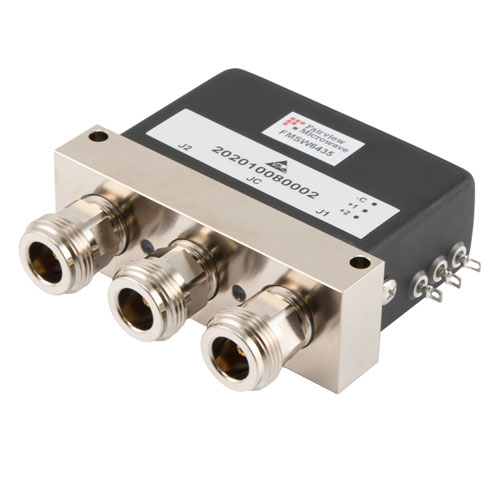 SPDT Latching Self Cut-Off Electro-Mechanical Relay Switch DC to 12 GHz , Up To 600W, 5M Lifecycles, Suppression Diodes, 12V, N FMSW6435