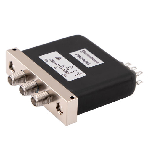 SPDT Electromechanical Relay Failsafe Switch, Terminated, DC to 26.5 GHz, up to 90W, 2M Lifecycles, 12V, TTL, Indicators, SMA FMSW6468