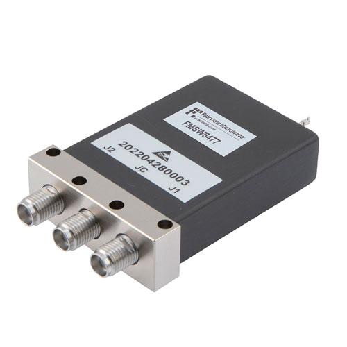 SPDT Electromechanical Relay Latching Switch, DC to 26.5 GHz, 2M Lifecycles, 20W, 12V Self Cut Off, Diodes, SMA, Solder Pins FMSW6477