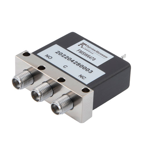 SPDT Electromechanical Relay Failsafe Switch, DC to 40 GHz, 2M Lifecycles, 10W, 28V, 2.92 mm, Solder Pins FMSW6478