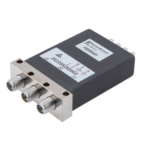 SPDT Electromechanical Relay Latching Switch DC to 40 GHz, 5M Lifecycles, 10W Average, 28V, TTL, Self Cut Off, Diodes, 2.92mm, Solder Pins FMSW6481