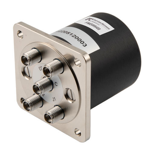 SP4T Electromechanical Relay Normally Open Switch, DC to 40 GHz, 2M Lifecycles, 3W, 12V, 2.92 mm, Solder Pins FMSW6488