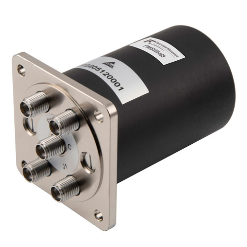 SP4T Electromechanical Relay Normally Open Switch, DC to 40 GHz, 2M Lifecycles, 3W, 28V, Indicators, TTL, Diodes, 2.92 mm, Solder Pins FMSW6489
