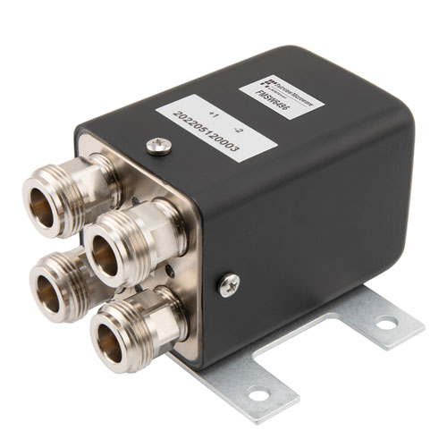 Transfer Electromechanical Relay Failsafe Switch DC to 12.4 GHz, 2M Lifecycles, N, 150W Average, 28V, Solder Pin FMSW6496