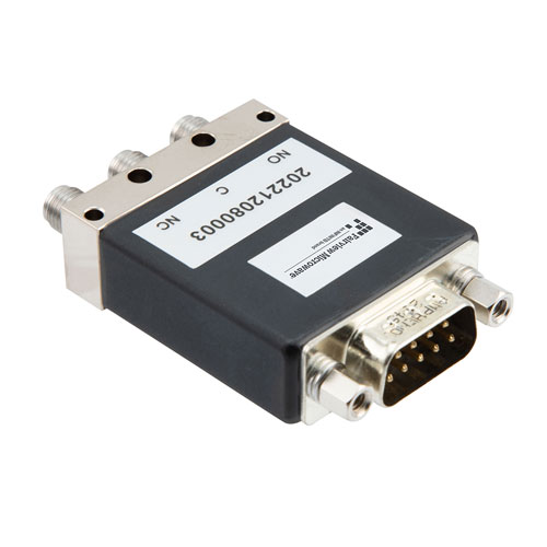 SPDT, IP64 Rated Electromechanical Relay Failsafe Switch, DC to 18 GHz, 90W, 12VDC, SMA FMSW6517