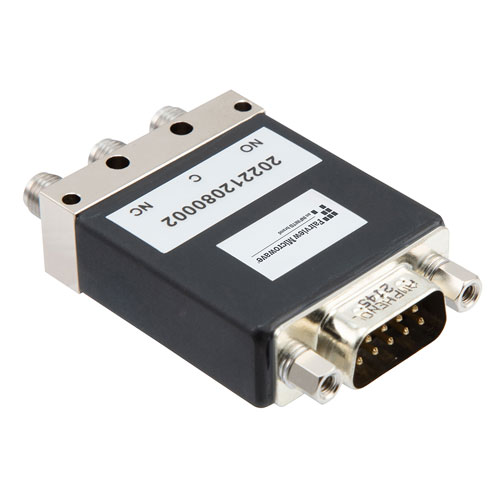 SPDT, IP64 Rated Electromechanical Relay Failsafe Switch, DC to 18 GHz, 90W, 28VDC, SMA FMSW6518