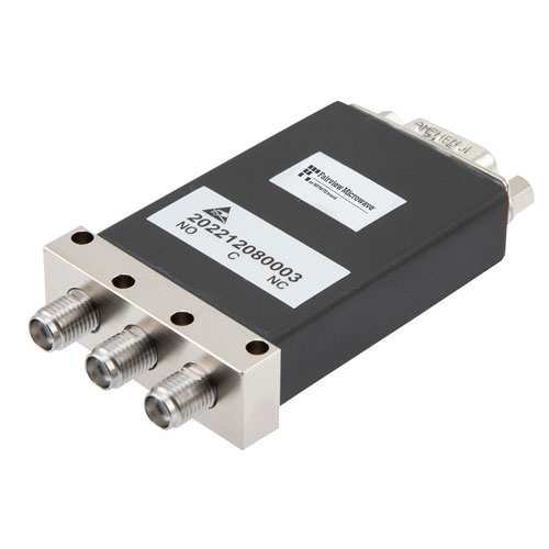 SPDT, IP64 Rated Electromechanical Relay Failsafe Switch, DC to 18 GHz, 600W, TTL, Diodes, 28VDC, SMA FMSW6523