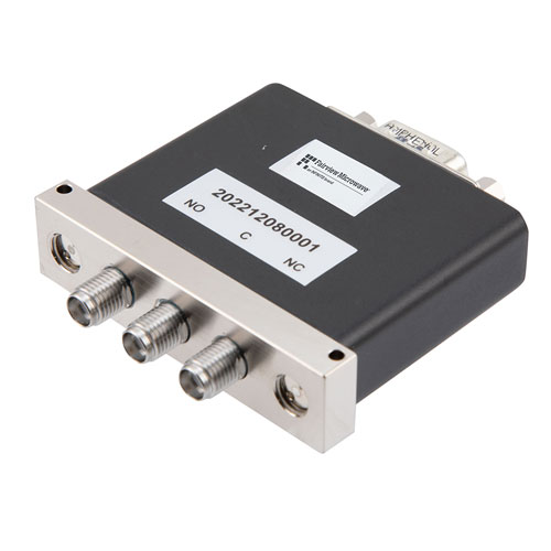 SPDT, IP64 Rated Electromechanical Relay Failsafe Switch, DC to 26.5 GHz, 90W, 12VDC, SMA FMSW6526