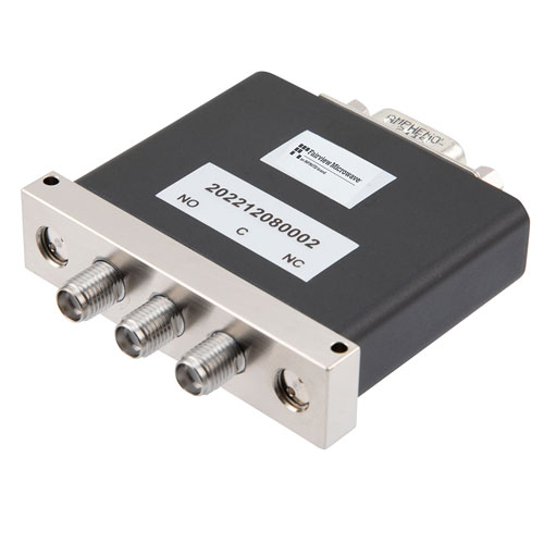 SPDT, IP64 Rated Electromechanical Relay Failsafe Switch, DC to 26.5 GHz, 90W, 28VDC, SMA FMSW6527