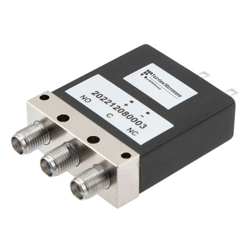 SPDT, IP64 Rated Electromechanical Relay Failsafe Switch, DC to 26.5 GHz, 90W, 12VDC, SMA FMSW6538