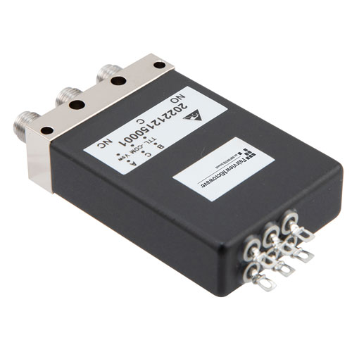 SPDT, IP64 Rated Electromechanical Relay Failsafe Switch, DC to 26.5 GHz, 90W, TTL, Indicators, Diodes, 28VDC, SMA FMSW6540