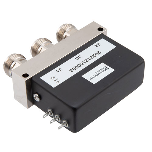 SPDT, 1P64 Rated Electromechanical Relay Latching Switch, DC to 18 GHz, 600W, 28Vdc, N FMSW6541
