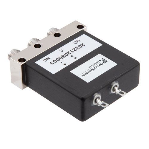 SPDT, IP64 Rated Electromechanical Relay Failsafe Switch, DC to 18 GHz, 90W, 12VDC, SMA FMSW6542