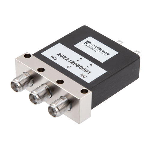 SPDT, IP64 Rated Electromechanical Relay Failsafe Switch, DC to 18 GHz, 90W, 28VDC, SMA FMSW6543