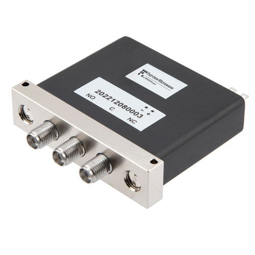 SPDT, IP64 Rated Electromechanical Relay Failsafe Switch, Terminated, DC to 18 GHz, 90W, 28VDC, SMA FMSW6546