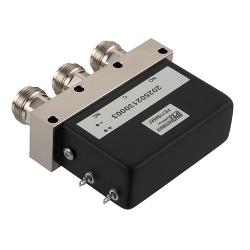 SPDT Failsafe DC to 18 GHz Electro-Mechanical Relay Switch, Self Cut Off, Indicators, 12V, N, 1M Lifecycles FMSW6587