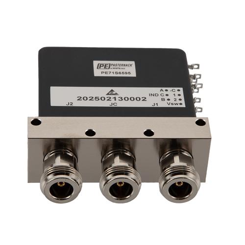 SPDT Latching DC to 18 GHz Electro-Mechanical Relay Switch, Self Cut Off, TTL, Indicators, Diodes, 28V, N, 1M Lifecycles FMSW6595