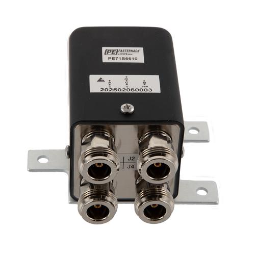 Transfer Latching DC to 18 GHz Electro-Mechanical Relay Switch, Self Cut off, TTL, Indicators, Diodes, 12V, N, 1M Lifecycles FMSW6610