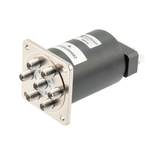 SP6T, Electromechanical Relay Normally Open Switch, DC to 43 GHz, 12VDC, 10W, Indicators, TTL, Diodes, D-Sub, 2.92mm FMSW7293