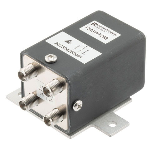 Transfer, Electromechanical Relay Latching Switch, DC to 43 GHz, 12VDC, 5W, Indicators, TTL, Diodes, Self Cut-Off, Solder Terminals, 2.92mm FMSW7298