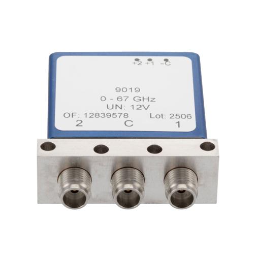 SPDT Latching DC to 67 GHz Electromechanical Relay Switch, 80W, 2M Lifecycles, 12 V, Solder Terminal, 1.85mm FMSW9019