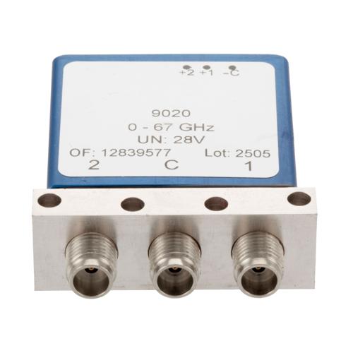 SPDT Latching DC to 67 GHz Electromechanical Relay Switch, 80W, 2M Lifecycles, 28 V, Solder Terminal, 1.85mm FMSW9020