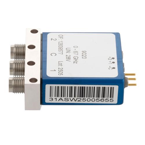 SPDT Latching DC to 67 GHz Electromechanical Relay Switch, 80W, 2M Lifecycles, 28 V, Solder Terminal, 1.85mm FMSW9020