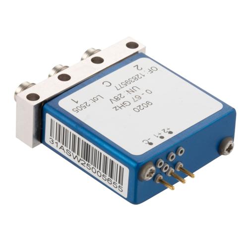 SPDT Latching DC to 67 GHz Electromechanical Relay Switch, 80W, 2M Lifecycles, 28 V, Solder Terminal, 1.85mm FMSW9020