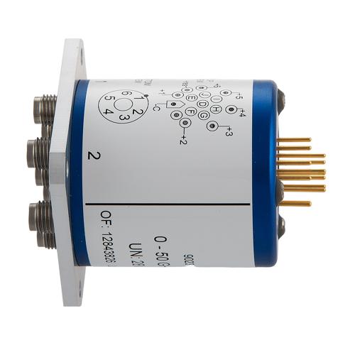 SP6T Latching DC to 50 GHz Electromechanical Relay Switch, Indicators, 80W, 2M Lifecycles, 28 V, Solder Terminal, 2.4mm FMSW9023