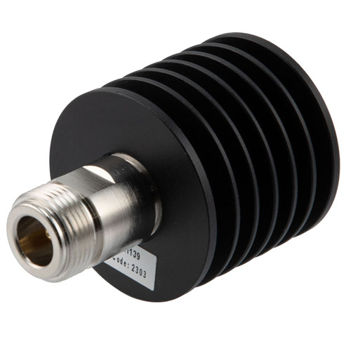 N Female (Jack) Termination (Load) 10 Watts to 12.4 GHz, Aluminum Body, 1.35:1 VSWR FMTR1139