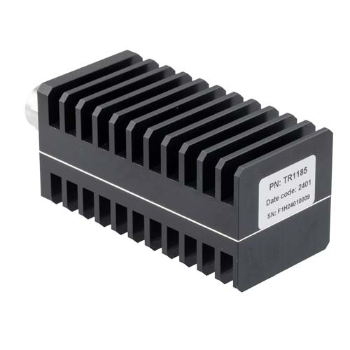 N-Type Male (Plug) Termination (Load) 50 Watts, DC to 6 GHz, Black Anodized Aluminum FMTR1185