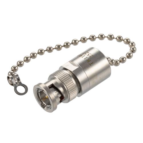 BNC Male (Plug) RF Termination (Load) with Chain, 2 Watt, DC to 12 GHz, 75 Ohm, Brass FMTR1190C