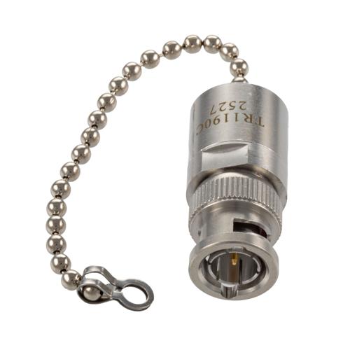 BNC Male (Plug) RF Termination (Load) with Chain, 2 Watt, DC to 12 GHz, 75 Ohm, Brass FMTR1190C