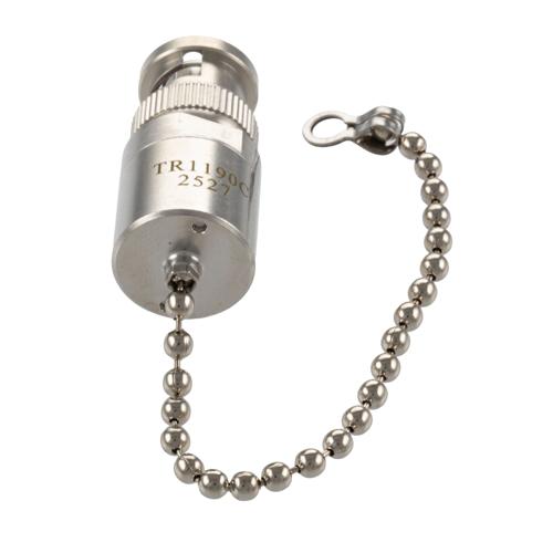 BNC Male (Plug) RF Termination (Load) with Chain, 2 Watt, DC to 12 GHz, 75 Ohm, Brass FMTR1190C