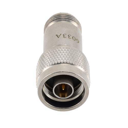 N-Type Male (Plug) to N-Type Female Feed-Thru Load 2 Watts DC to 1 GHz, Passivated Stainless Steel, 1.65:1 VSWR FMTR6033A