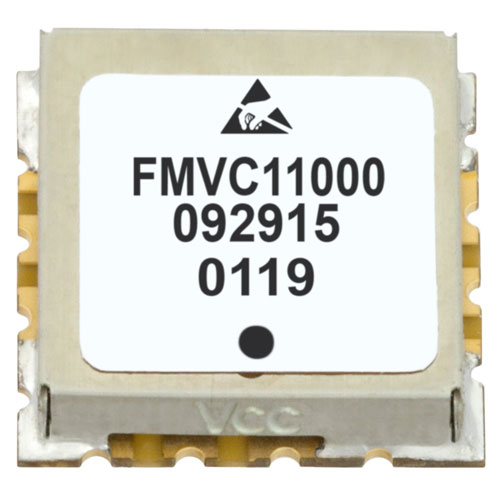 VCO (Voltage Controlled Oscillator) 0.5 inch SMT (Surface Mount), Frequency of 10 MHz to 20 MHz, Phase Noise -120 dBc/Hz FMVC11000
