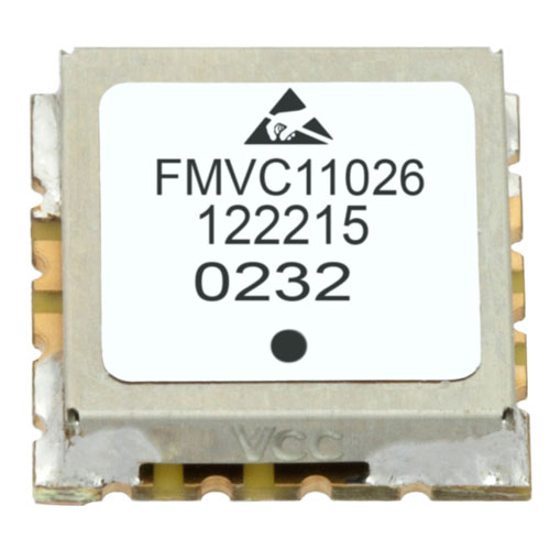 VCO (Voltage Controlled Oscillator) 0.5 inch SMT (Surface Mount), Frequency of 4 GHz to 5 GHz, Phase Noise -78 dBc/Hz FMVC11026